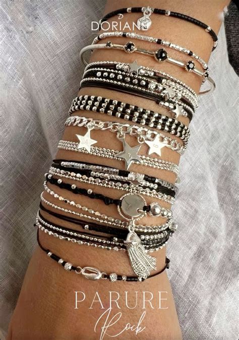 bracelet 🖤 | Bijoux noir, Style de bijoux, Accessoires en argent