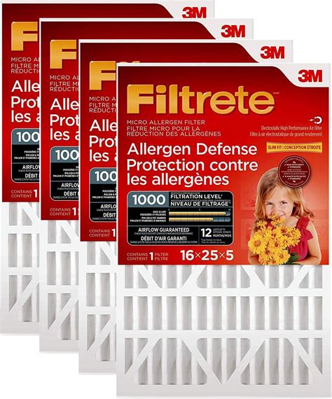 Filtrete 16x25x5 Furnace Filter, MPR 1000, MERV 11, Allergen Defense 12 ...