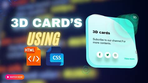 Create AMAZING 3D Cards with HTML & CSS | Easy Step-by-Step Tutorial! | #html #cssanimation #css