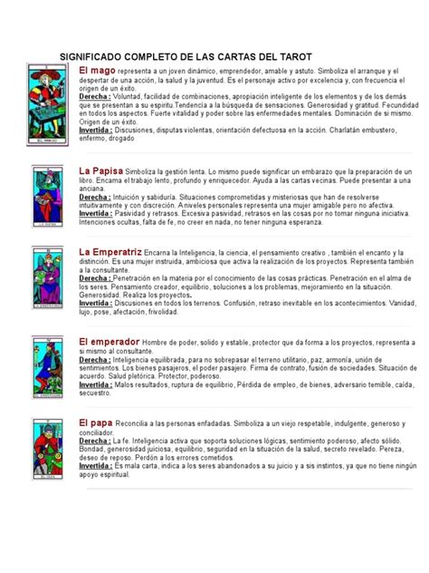 significado completo de las cartas del tarot(2).doc | Amor | Soberanía