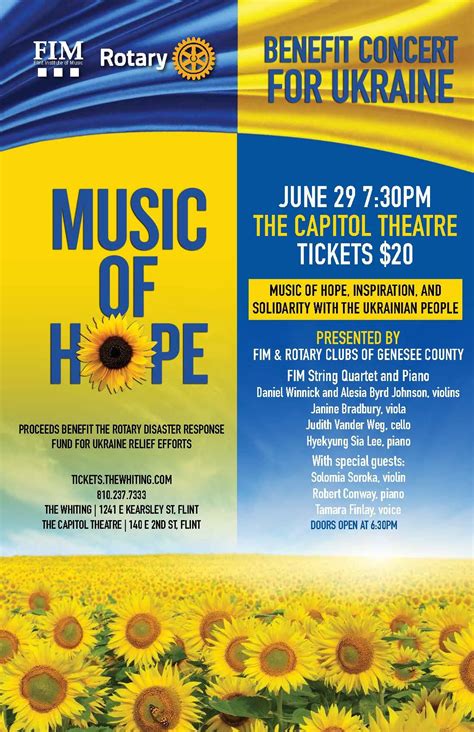Benefit Concert for Ukraine | Genesee Valley Rotary Club