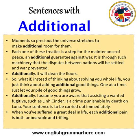 Sentences with Additional, Additional in a Sentence in English ...