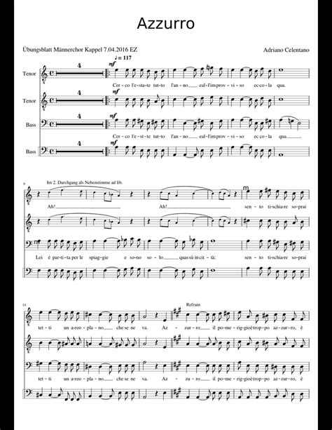 Azzurro sheet music for Voice download free in PDF or MIDI