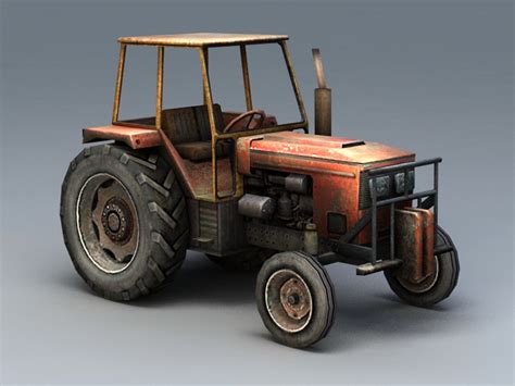 Old Farm Tractor 3D model - Download Free 3D models