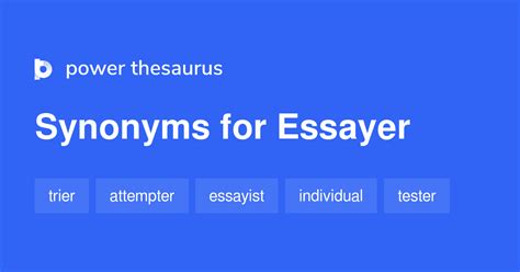 ESSAYER Synonymеs: 41 Mots et Phrases similaires