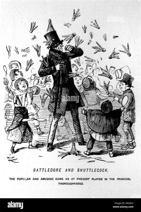 A vintage illustration of Battledore and Shuttlecock, a precursor to ...