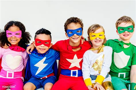 Download premium image of Superheroes Kids Friends Playing Togetherness ...