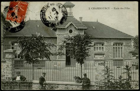 Chambourcy - Ecole des Filles - Carte postale ancienne et vue d'Hier et ...