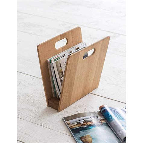 Vintage Traditional Wooden Oak Freestanding Magazine Rack UK