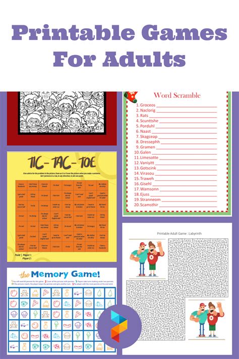 Printable Activities For Adults Pdf - Printable Free Templates
