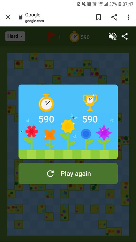 I completed Google Minesweeper Hard under 600 seconds for the first ...