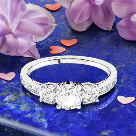 Swarovski Attract Trilogy ring Round cut, White, Silver-tone finish ...