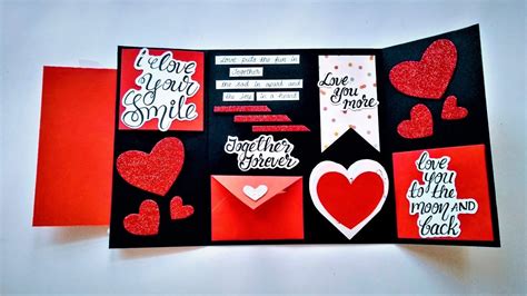 Lovely valentines day card for boyfriend or girlfriend handmade card ...