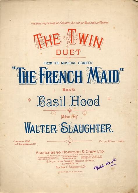 The Twin Duet - Song - From the Musical Comedy 