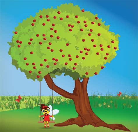 Swinging Bee stock vector. Illustration of activity, happy - 66567835