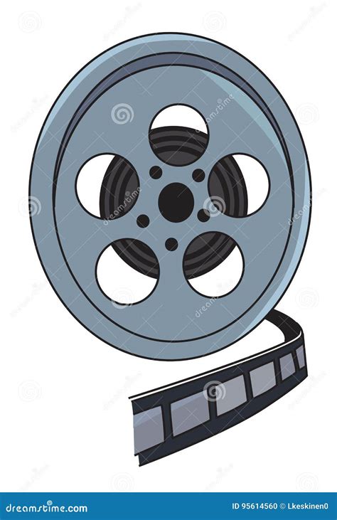 Cartoon image of Film reel stock vector. Illustration of motion - 95614560