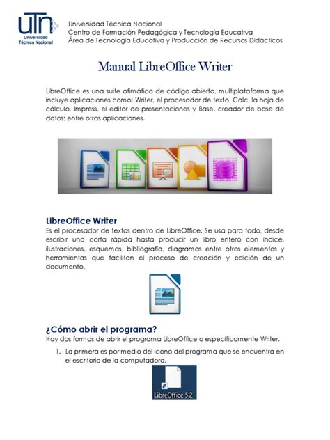 Manual LibreOffice Writer-Parte I PDF | PDF | Point and Click | Ventana ...