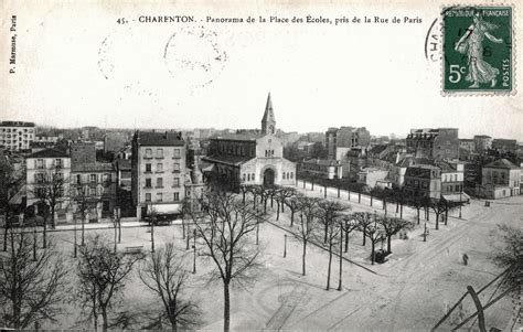 Charenton-le-Pont - Panorama de la Place des écoles - pris de la rue de ...