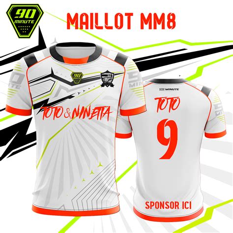 Maillot 90 Minute MM8 Blanc | Site Officiel Maillots90Minute.com