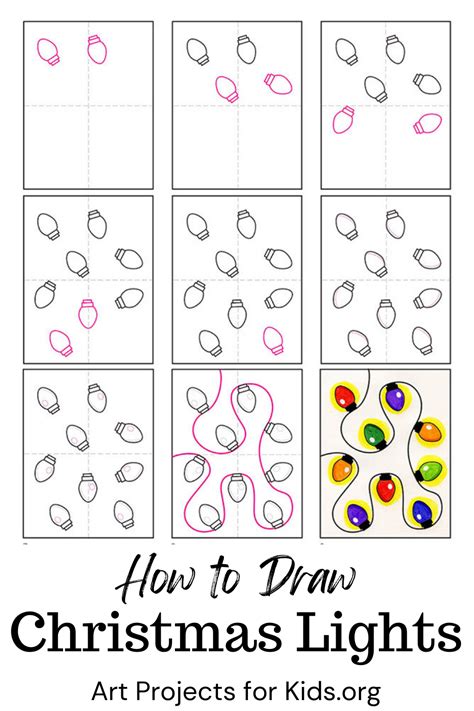 Easy How to Draw Christmas Lights Tutorial and Christmas Lights ...