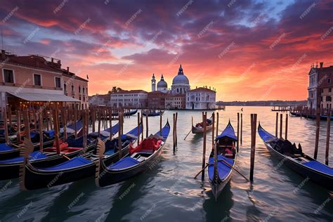 Venice Italy Breathtaking View with a Gondola | Premium AI-generated image