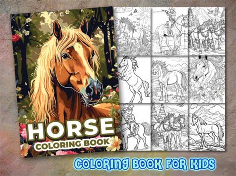 Horse Coloring Pages and Coloring Book Graphic by KDP GURU · Creative ...