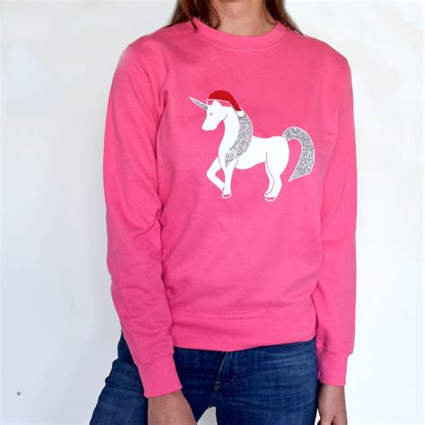 Christmas Glitter Unicorn Jumper By Solesmith