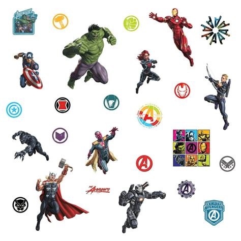 New Classic Avengers Peel And Stick Wall Decals RMK4289SCS Marvel ...