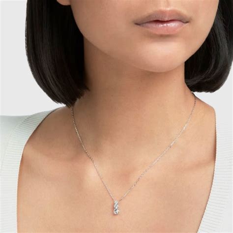 SWAROVSKI Attract Trilogy pendant Round cut, White, Rhodium plated