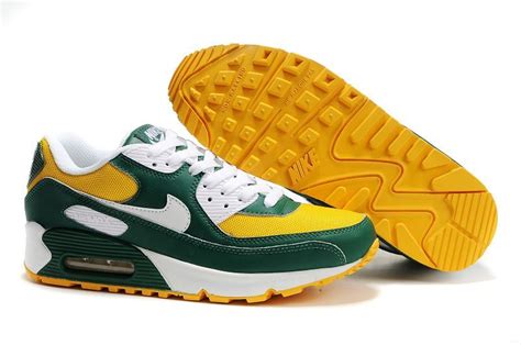 Mens Nike Air Max 90 Shoes Dark Green White Yellow | Nike air max 90 ...