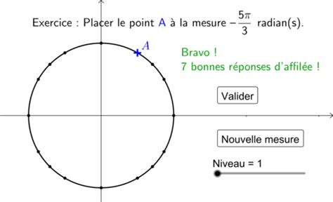 Placer un point sur le cercle trigonométrique – GeoGebra