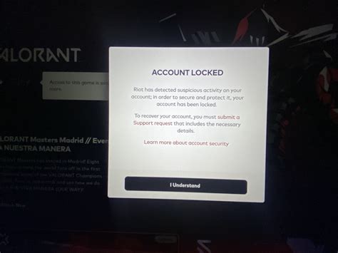 account locked - VALORANT