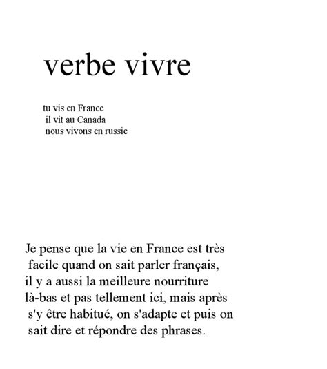 Verbe Vivre | PDF