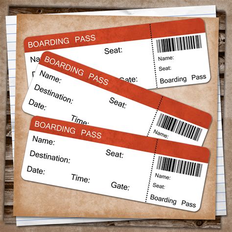 RebeccaB Designs: Free Printable - Boarding Pass