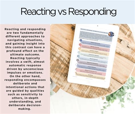 Reacting Vs Responding Communication and Emotional Regulation Skills ...