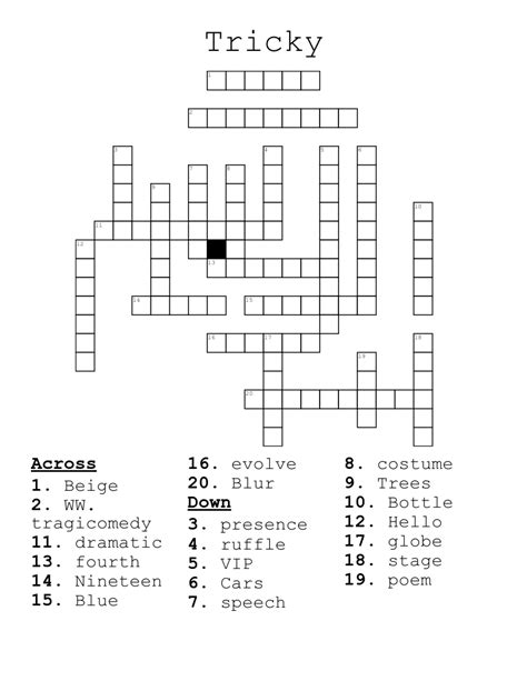 Tricky Crossword - WordMint
