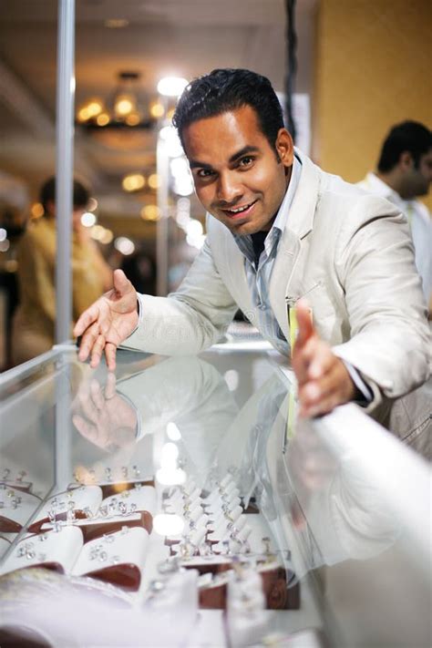 Jewelry seller stock image. Image of expensive, glass - 4474871