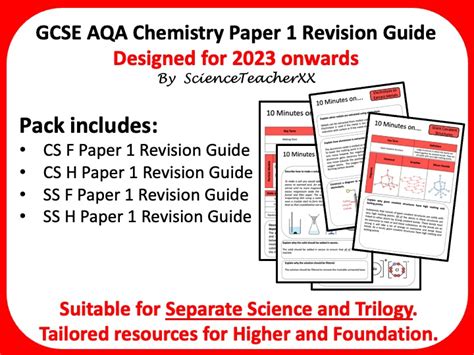 AQA GCSE Chemistry Revision Guides and Sheets | Teaching Resources