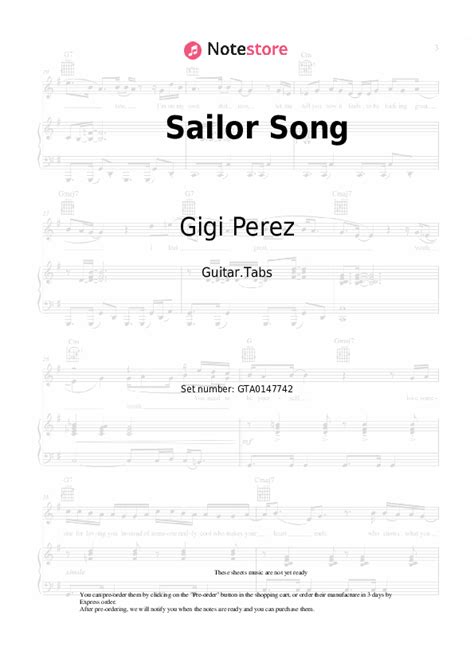 Sailor Song tabs guitar Gigi Perez in Note-Store.com | Guitar.Tabs SKU ...