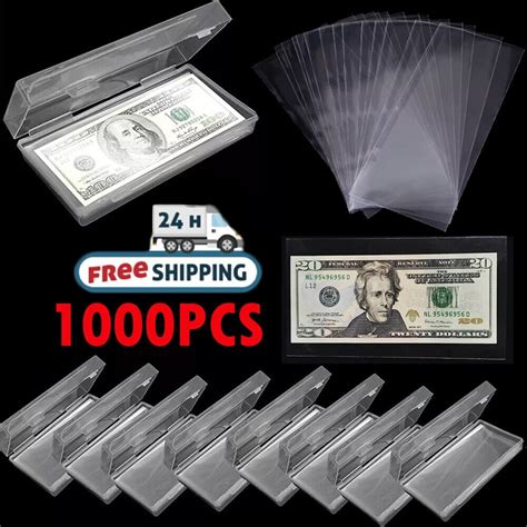 1000Pcs Money Sleeve for Bills, Dollar Bill Holder with Storage Case ...