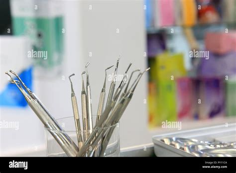 Dentists tools. Stainless steel dental equipment Stock Photo - Alamy