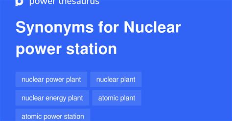 NUCLEAR POWER STATION Synonyms: 73 Similar Words & Phrases