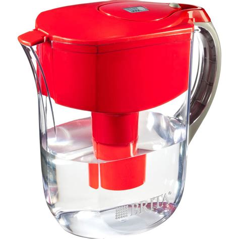Brita 10-Cup Filtered Water Pitcher in Red-6025835658 - The Home Depot