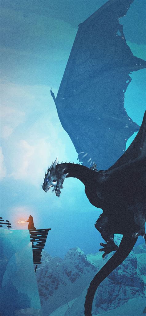 1125x2436 Night King Dragon Vs Lord Of Light Iphone XS,Iphone 10,Iphone ...
