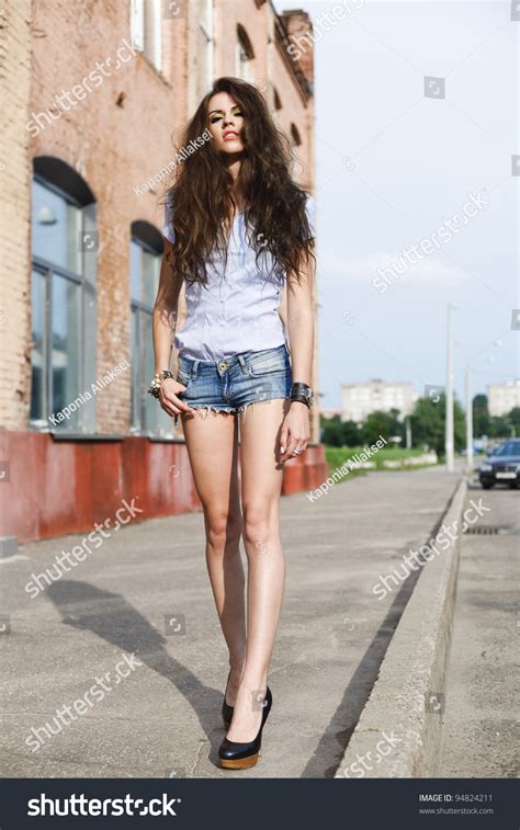 Very Pretty Girl Walking Down Street Stock Photo 94824211 - Shutterstock