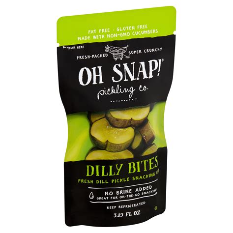 Oh Snap! Pickling Co. Dilly Bites Fresh Dill Pickle Snacking Cuts, 3.25 ...