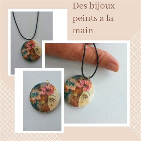 Designer jewelry, hand painted, art jewelry, artist, unique piece fancy ...