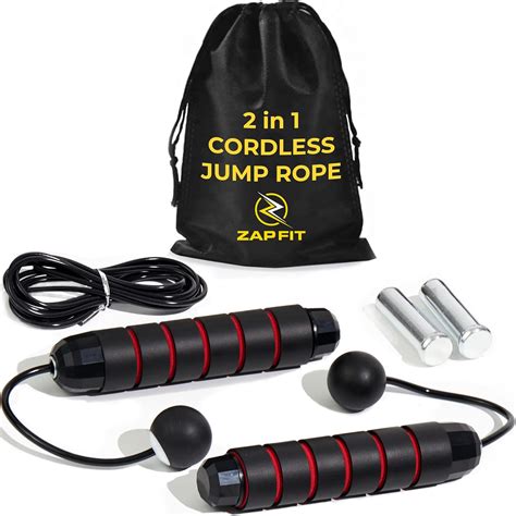 Weighted Cordless Jump Rope with Adjustable Speed Cable