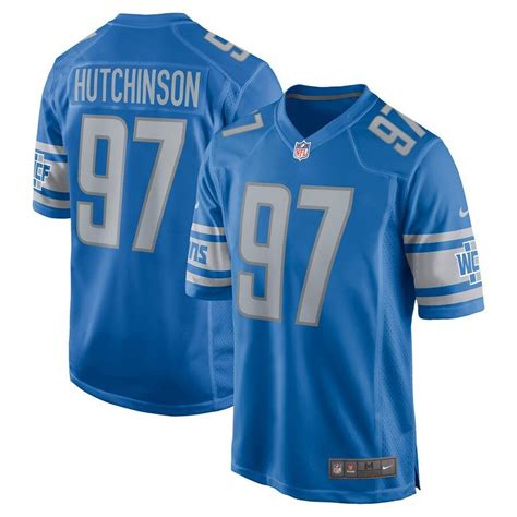 Detroit Lions Youth Home Blue Hutchinson Game Jersey - 196948144248