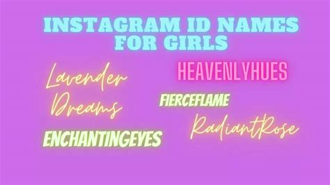 Instagram ID Names for Girls | Stand Out on Instagram with these 30 ...